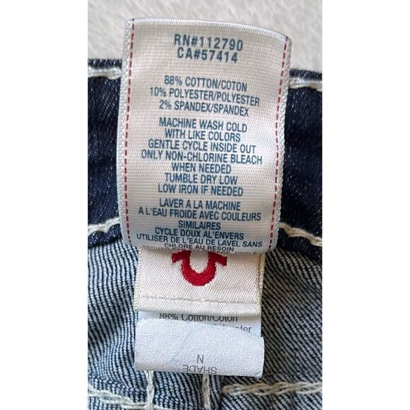 True Religion Big T Mid Rise with Flaps Skinny Jeans in Dark Blue Wash, Size 29 - Picture 7 of 13